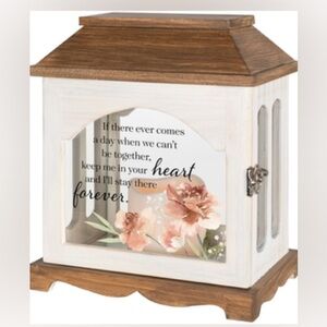 In your heart flameless sympathy wooden lantern